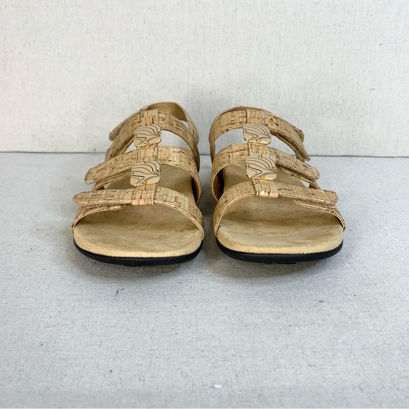Vionic - Amber Adjustable Strap Cork/Leather Neutral Beachy Sandal - Size 7 - Picture 4 of 13